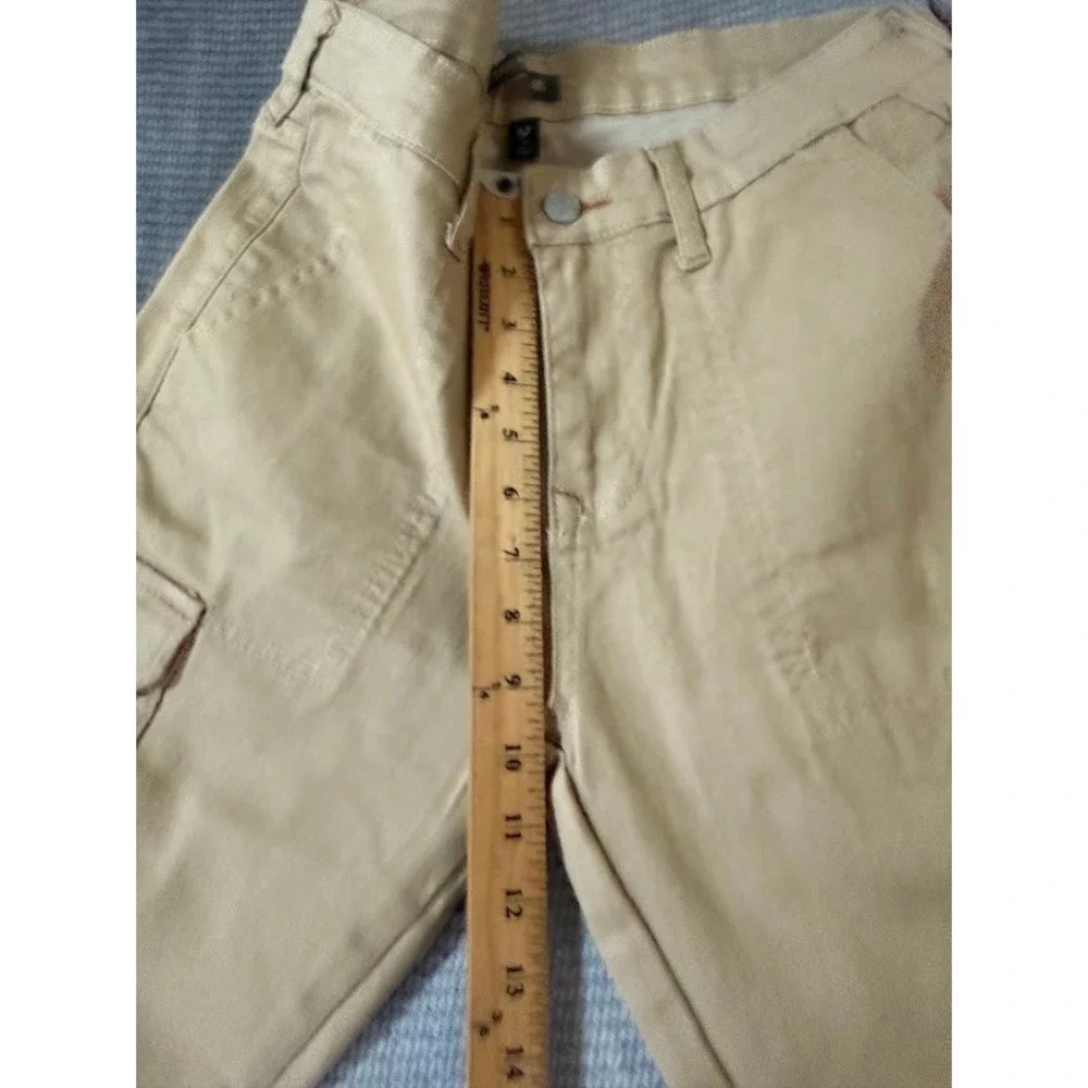True Religion Cargo SN Bootcut Pants Travertine Tan Beige Size 30X32.
